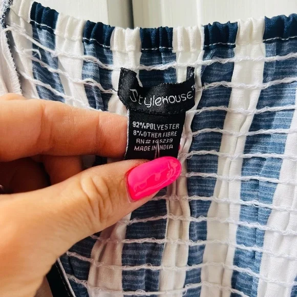 Navy and White Striped Dress - Picture 3 of 5